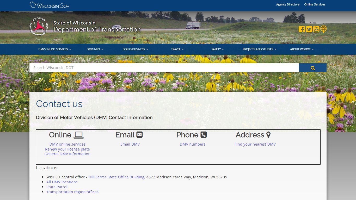 Wisconsin Department of Transportation Contact us